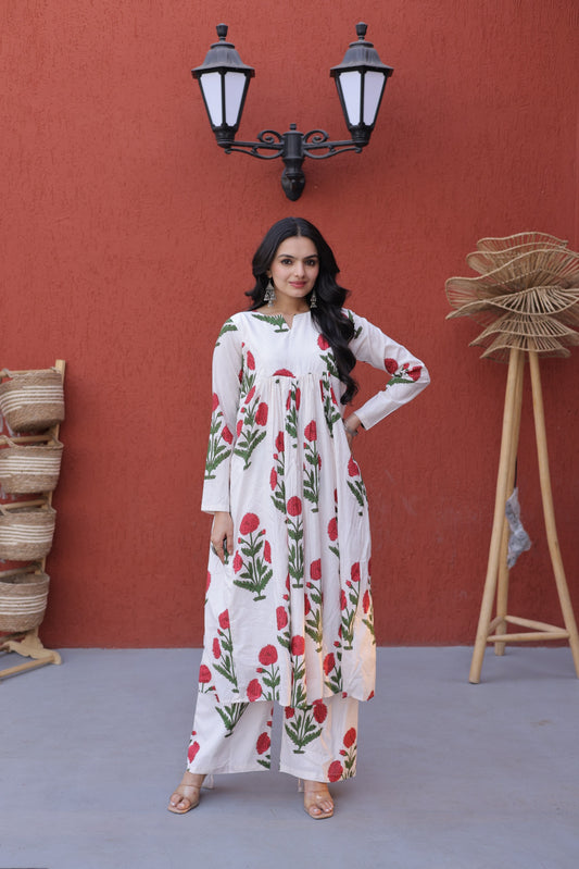 Radhika Cotton Printed Kurti with Pant Designer Collection