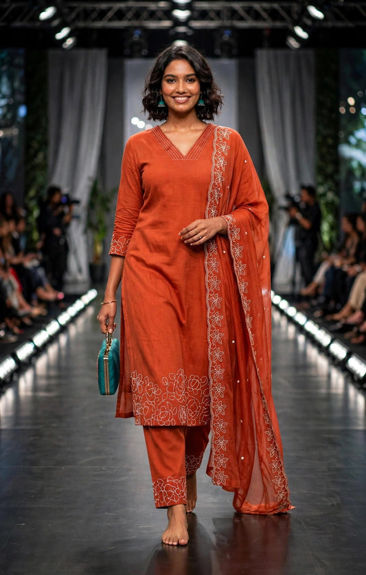 Rakhi Embroidered Stylish Straight Kurta Set