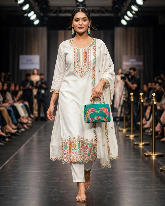 Natasha Embroidered Stylish Straight Kurta Set