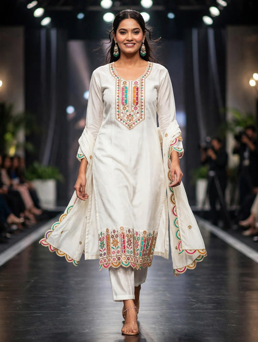 Natasha Embroidered Stylish Straight Kurta Set