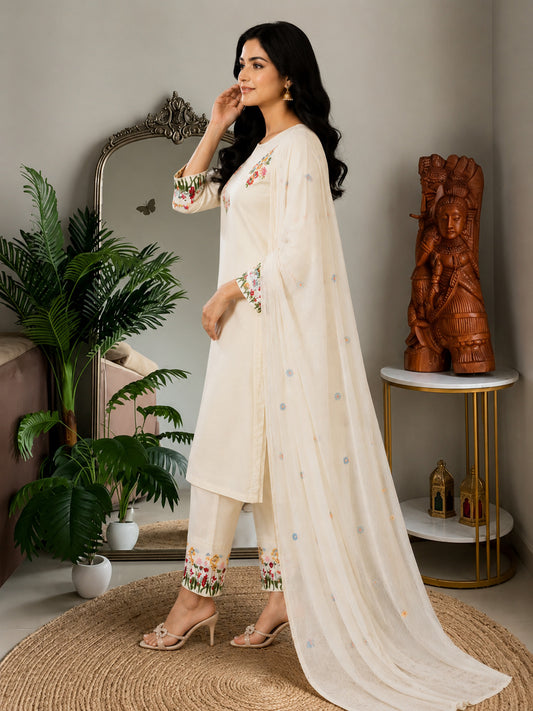 Anushka Embroidered Stylish Straight Kurta Set