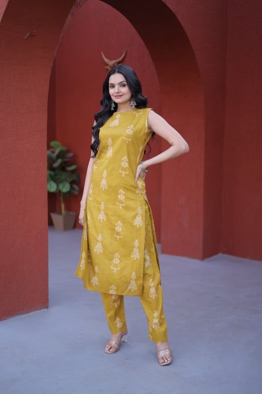 Rubika Cotton Printed Kurti with Pant Designer Collection
